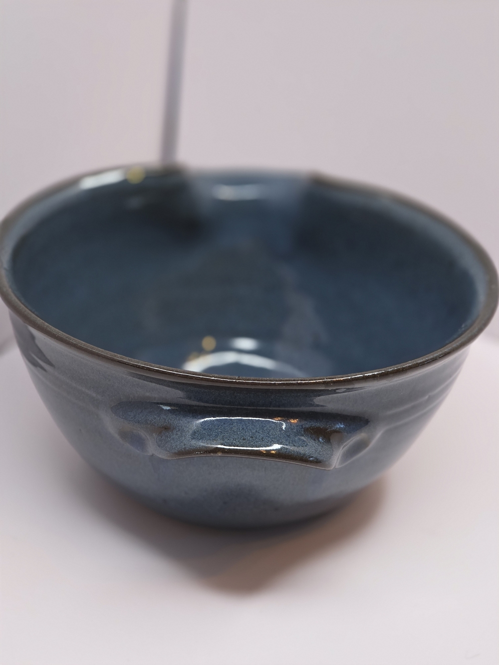 Vintage Pottery Batter Bowl Cobalt Blue- Rustic Farmhouse
